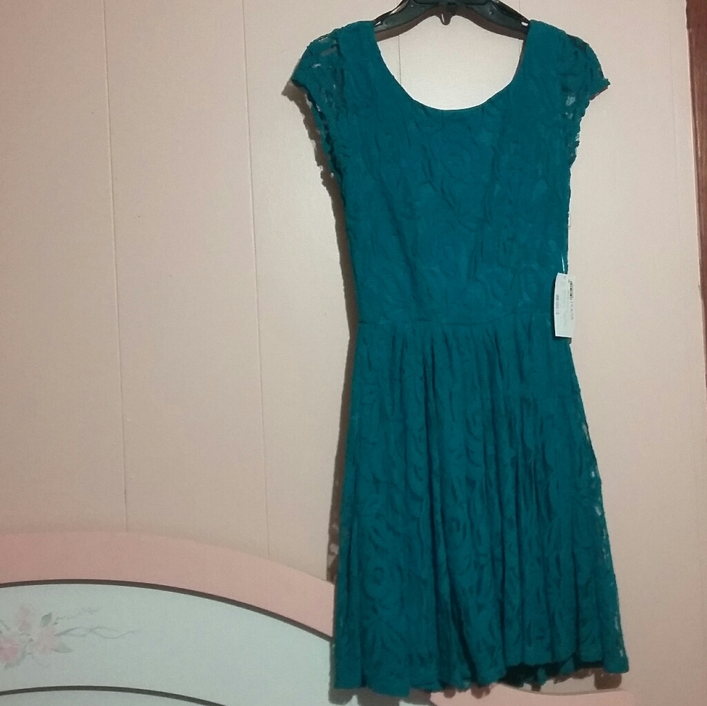 Teal Lace Dress